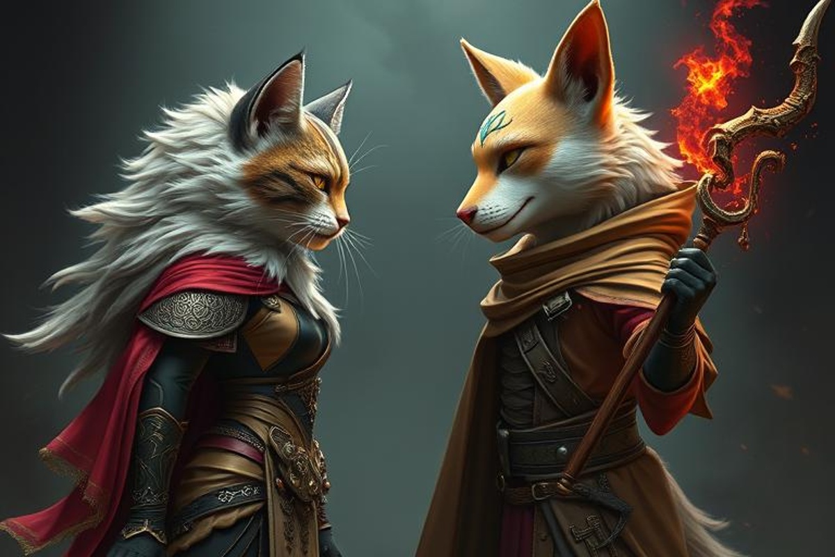 Enchanting Tails & Tunes: The Kitsune Wizard vs. Catfolk Oracle in Pathfinder 2e